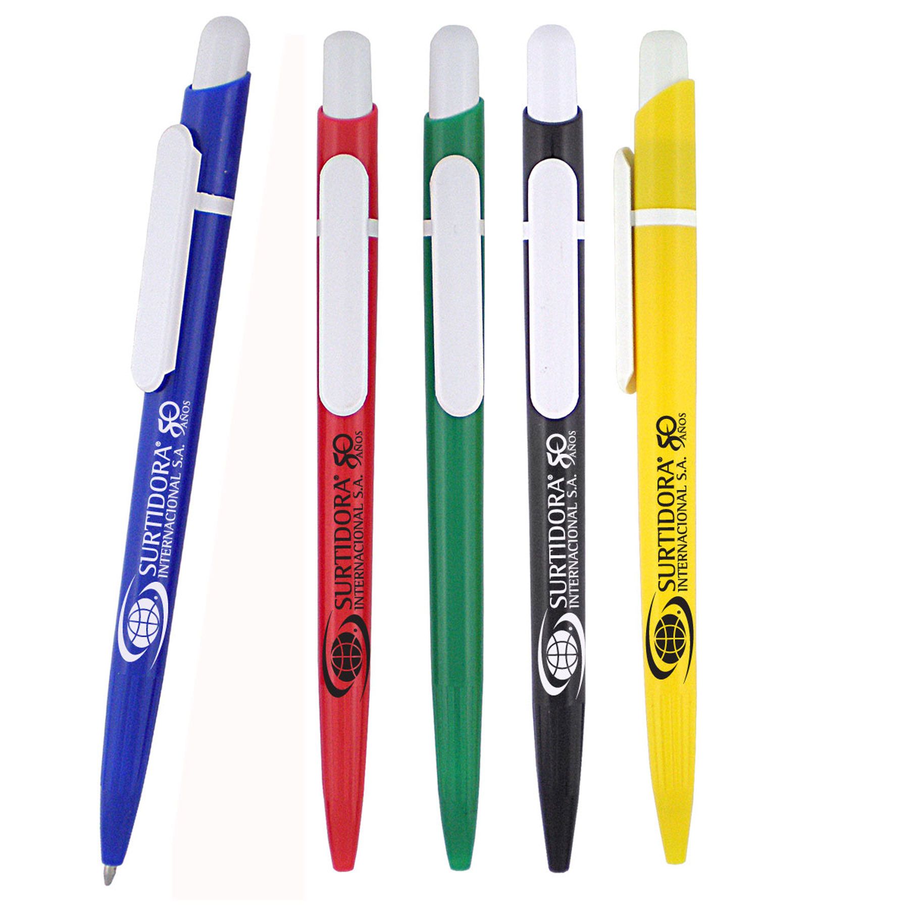 The Seattle B Click Action Pen With Clip Multi-Color